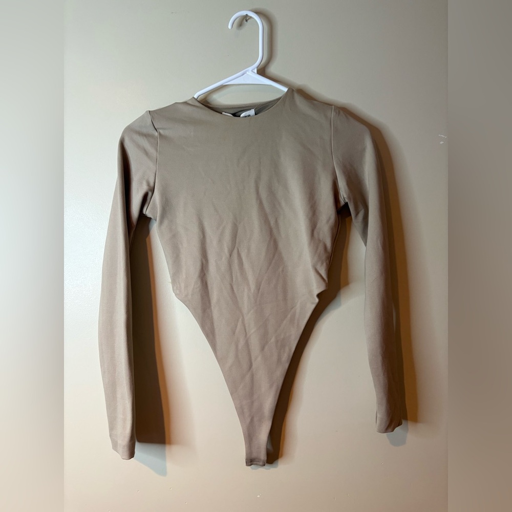 Women's Long Sleeve Bodysuit - Beige